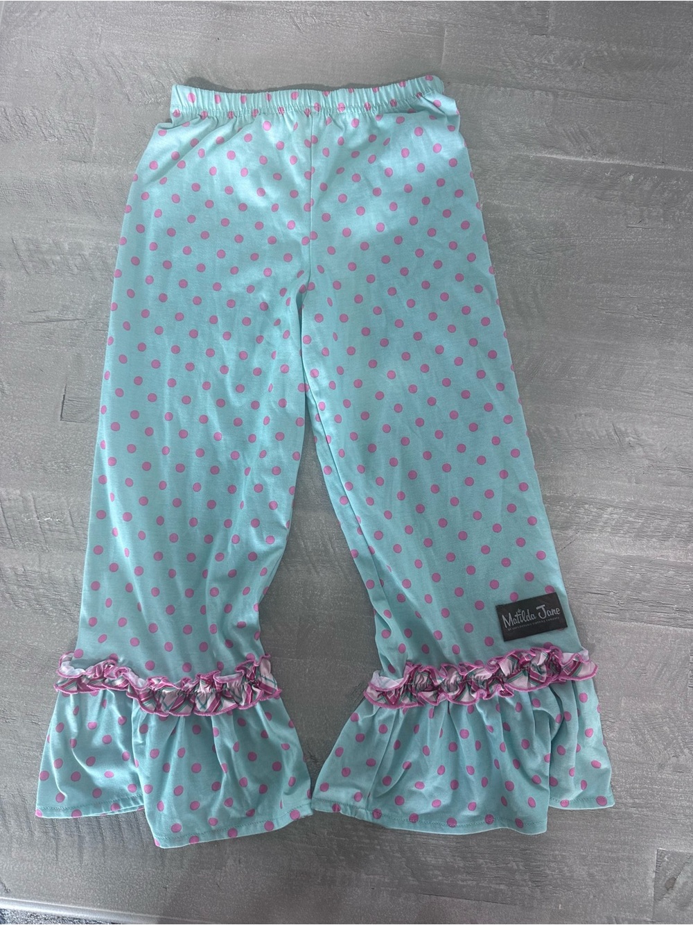 Matilda Jane Nutcracker PJ Wonderment Pajamas Polkadot Big Ruffles Pant Size 8